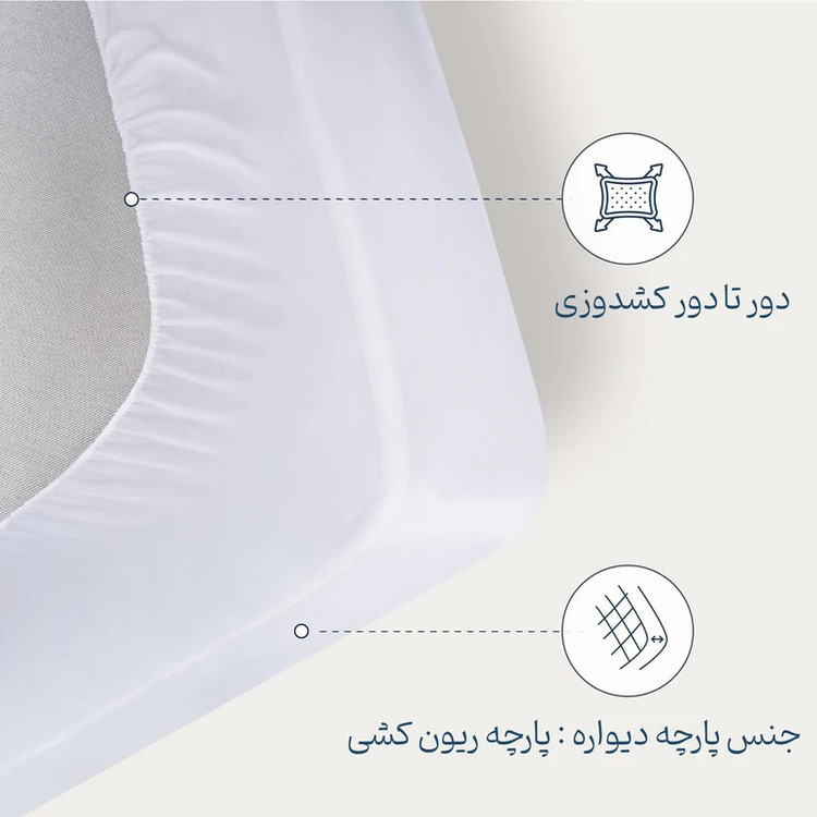 محافظ تشک کرون مدل ضد آب پلاس یک نفره سایز 200×90 سانتی متر